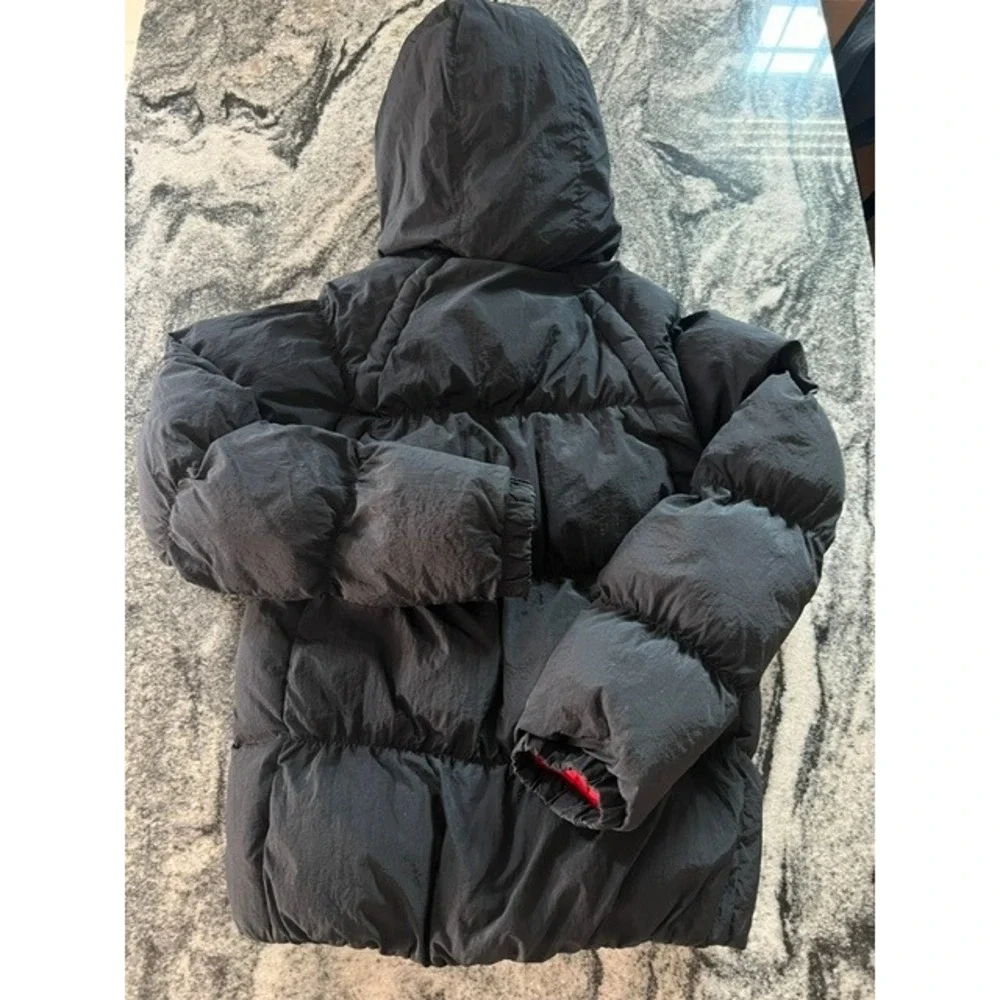 Jordan Puffer Jacket Men XS Black Red DQ7348-010 Excellent Hooded Quilted Parka